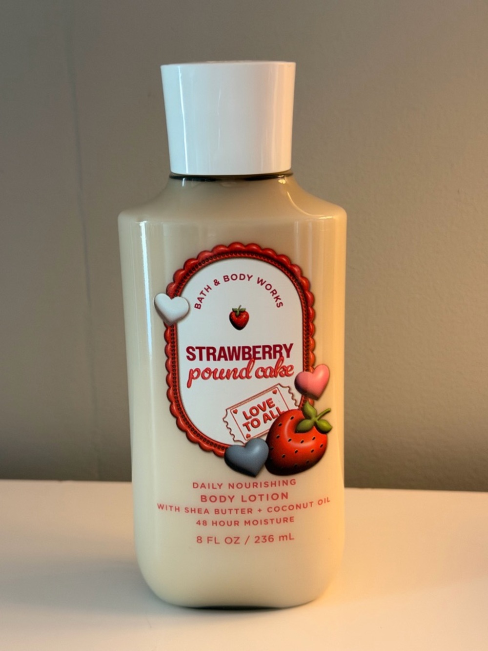 Bath & Body Works Strawberry Pound Cake Body Lotion - Cream, Red, Pink
